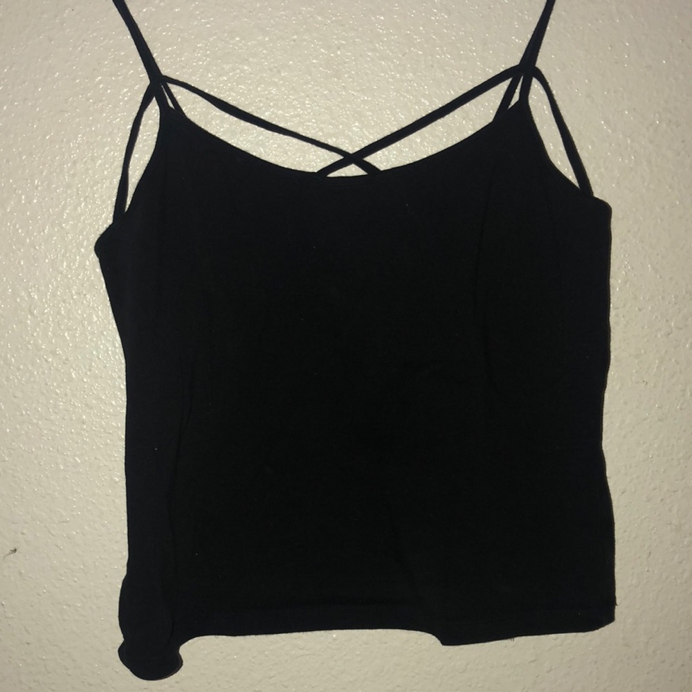 Black crop tank top